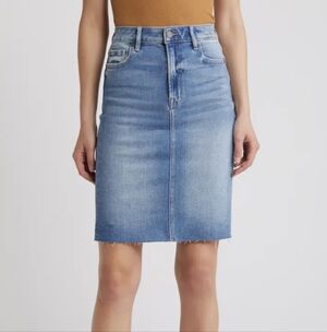Hidden Peyton Raw Hem Denim Pencil Skirt Size L New